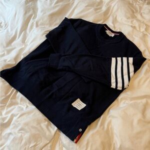 Thom Browne Navy 4-Bar cotton classic sweatshirt